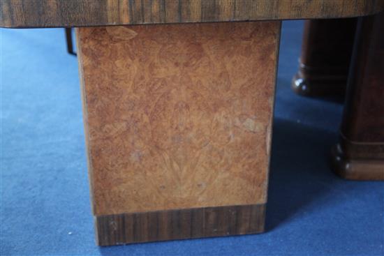 An Art Deco walnut dining table, W.4ft 8.5in.